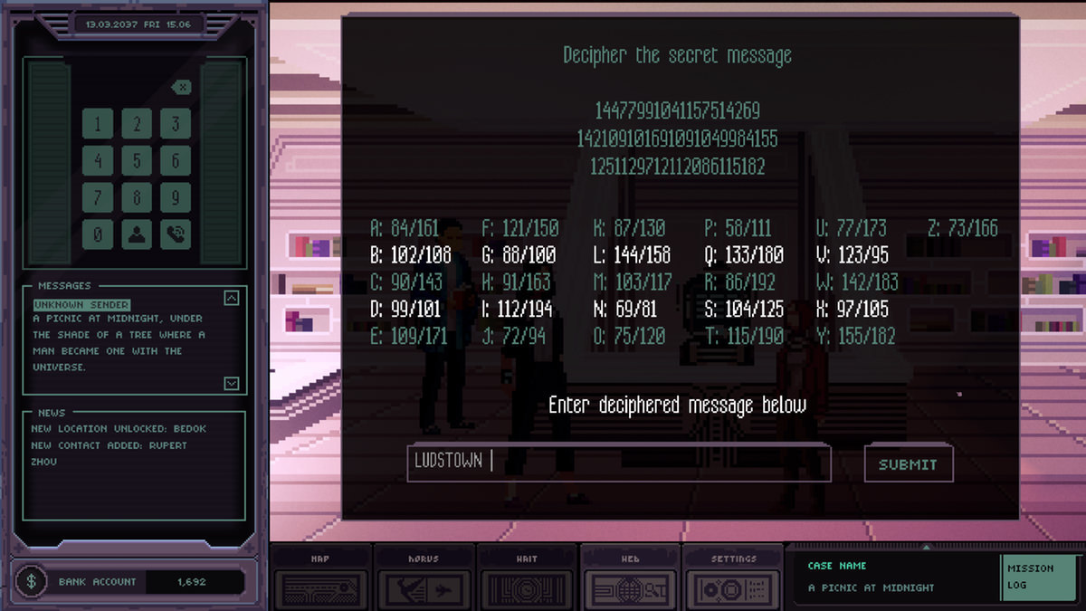 Chinatown Detective Agency: secret message