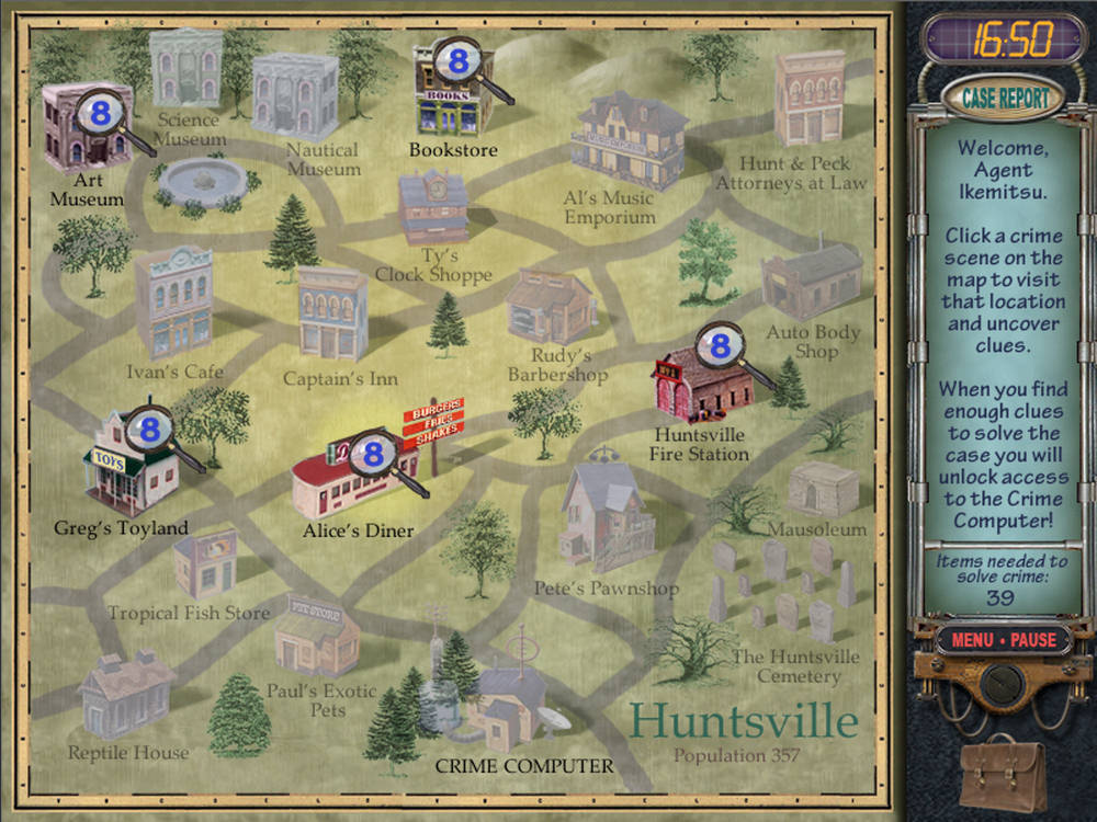 View larger Mystery Case Files Huntsville: map