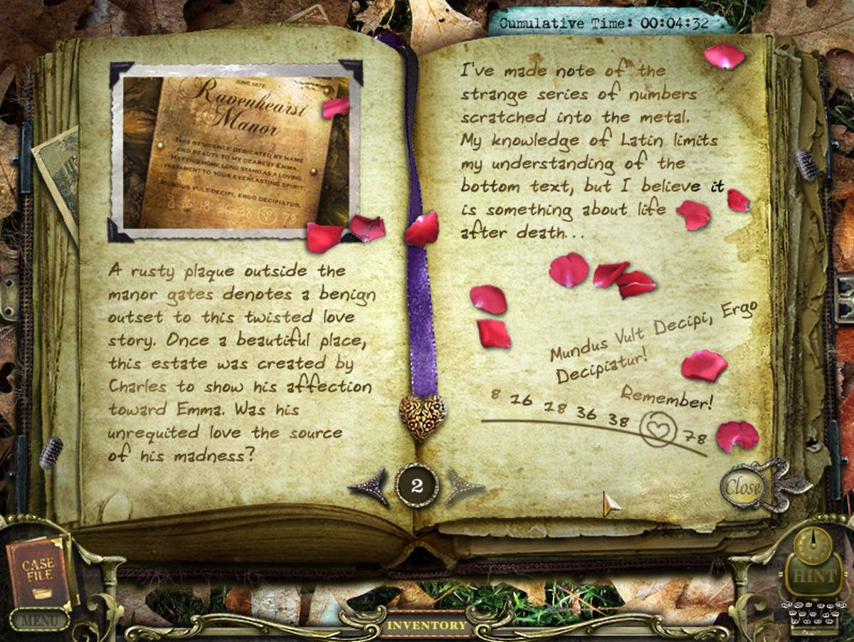 Mystery Case Files: Return to Ravenhurst – Journal