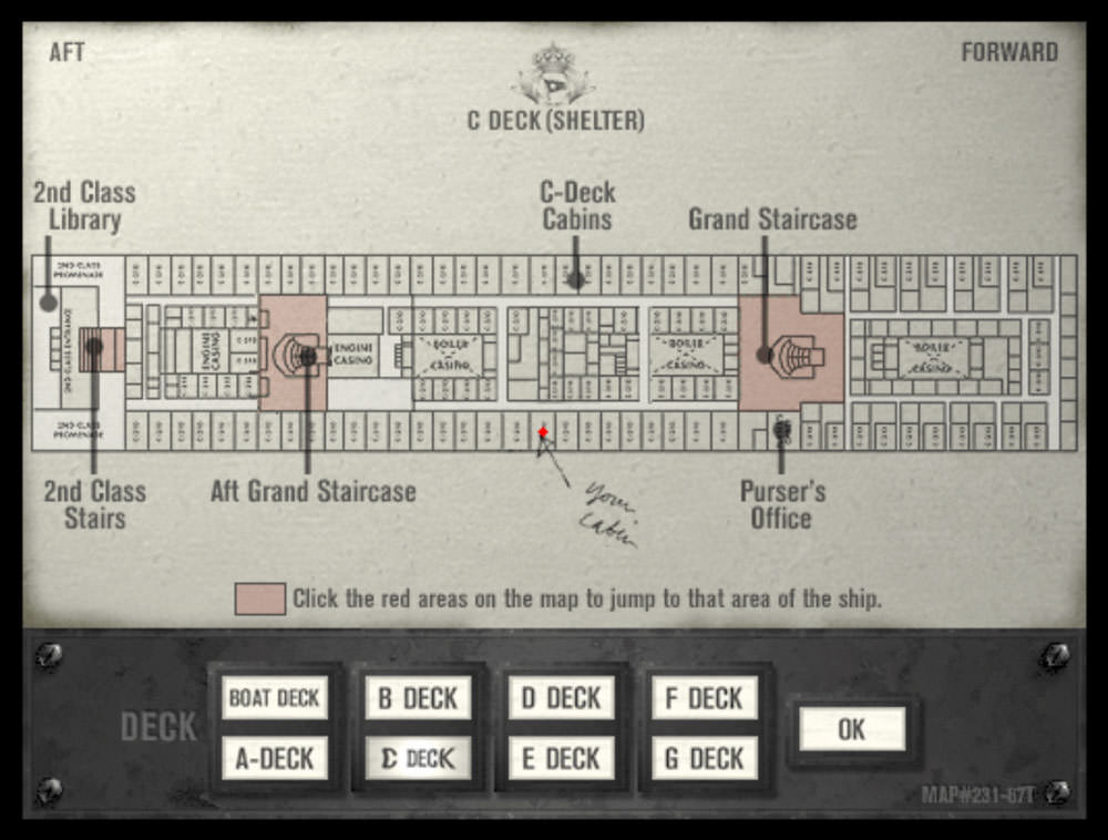 Titanic: Adventure Out of Time: map